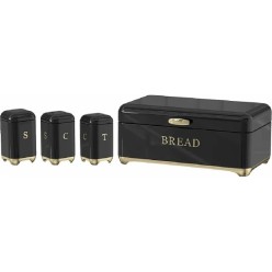 Arow Ester Ekmek Kutusu ve Baharat Seti Siyah TR-4359