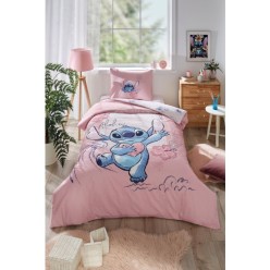 Özdilek Stitch Aloha Tek Kişilik Disney Lisanslı Lastikli Çarşaf Çocuk Nevresim Takımı