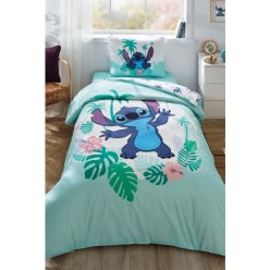 Özdilek Stitch Summer Tek Kişilik Disney Lisanslı Lastikli Çarşaf Çocuk Nevresim Takımı
