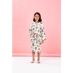 Özdilek Minnie Mouse Colours Disney Lisanslı Kapüşonlu Çocuk Bornozu Krem 7/8 Yaş