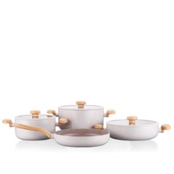 Korkmaz Mia Sera Vanilya A3851-1 7 Parça Seramik Tencere Seti