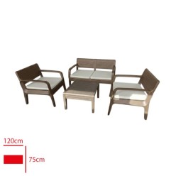 Leva Oturma Grubu Reyna Rattan 1 İkili 2 Tekli 1 Sehpa Kahve