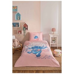 Özdilek Disney Ranforce Tek Kişilik Stitch Aloha Lastikli Çarşaflı Pike Takımı