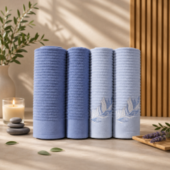 Özdilek Feather Koyu Mavi - Mavi Best Set Hamam Takımı