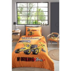 Özdilek Heavy Machine Tek Kişilik Lastikli Çarşaflı Nevresim Takımı %100 Pamuk