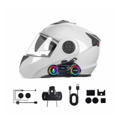 Motosiklet İntercom Üniversal Tüm Kasklara Uygun F50 V6.0 RGB Bluetooth Kask Kulaklığı