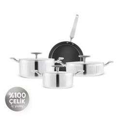 Karaca Plasma Steel 316+ 3PLY Apollo 7 Parça Tencere ve Tava Seti