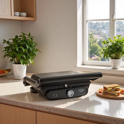 Karaca Gastro Grill Glass Premium 6 Dilim Döküm Tost Makinesi Black Chrome 2400 W