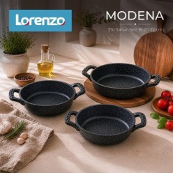 Lorenzo Modena 3'lü Sahan Seti 18-20-22 cm KL:10