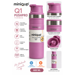 MİNİQUP Q1 PUSHPRO Termos 600 ML Pudra Pembe