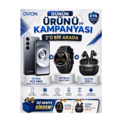 Ovion V21 Pro 8/256 GB Akıllı Telefon + Akıllı Saat ve Bluetooth Kulaklık Hediyeli