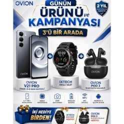 Ovion V21 Pro 8/256 GB Akıllı Telefon + Akıllı Saat ve Bluetooth Kulaklık Hediyeli