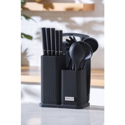 Acar Cooper HWN-07961/6 12 Parça Standlı Kesme Tahtası Servis ve Bıçak Seti