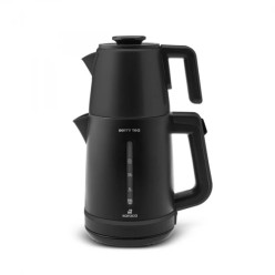 Karaca Berry Tea XL 2 in 1 Çelik Demlikli Çay Makinesi ve Kettle Shiny Black