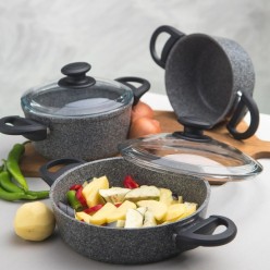 Emsan Titangranit 3'lü Tencere Seti Gri