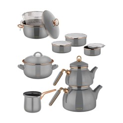 Neva 2953 Emaye Kombinim Set Grizay