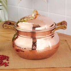 Karaca Antik Bakır Tombik Tencere 18 cm